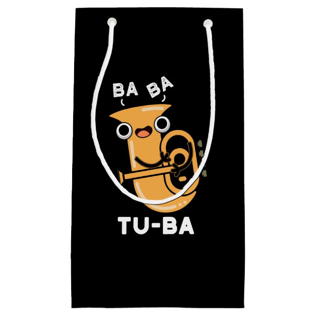 Tu-ba Funny Tuba Puns Dark BG Small Gift Bag (Front)
