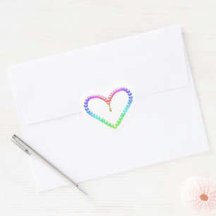 Tu B'Av ט״ו באב shiny rainbow heart Sticker