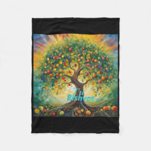 Tu Bishvat Happy New Year For Trees Fleece Blanket