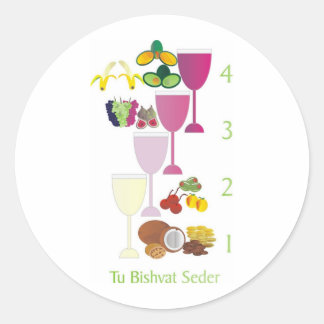 Tu Bishvat Seder Classic Round Sticker