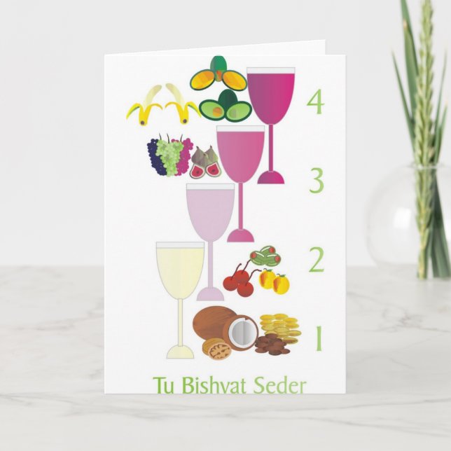 Tu Bishvat Seder Holiday Card (Front)