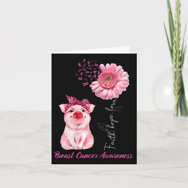 Tu Breast Cancer Awareness Costume Daisy Ribbon Pi Card (Front)