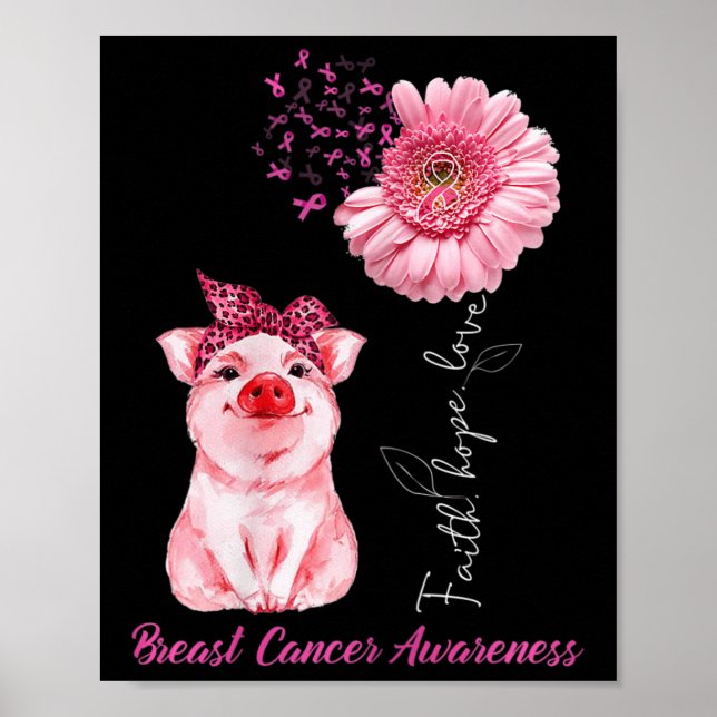Tu Breast Cancer Awareness Costume Daisy Ribbon Pi Poster (Front)