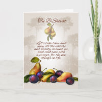 Tu B'shevat Greeting Card With Fruit And Trees