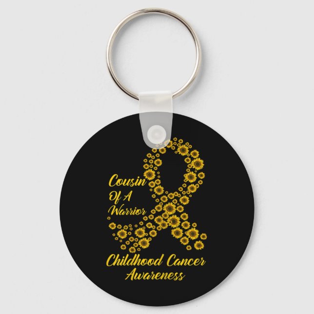 Tu Childhood Cancer Awareness Month Costume Cousin Key Ring (Front)