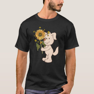 Tu Cute Dog Holding Sunflower Animal  Costume T-Shirt
