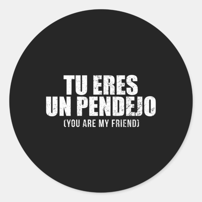 Tu Eres Un Pendejo You Are My Friend Latino Classic Round Sticker (Front)