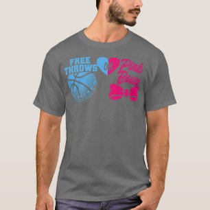Tu Free Throws or Pink Bows Gender Reveal Costume T-Shirt