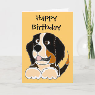 TU- Funny Bernese Mountain Dog Original Art Card