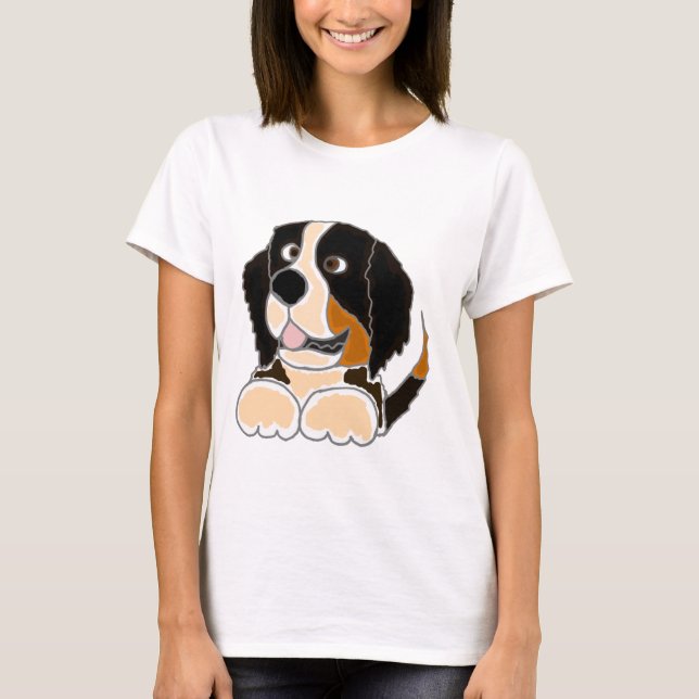TU- Funny Bernese Mountain Dog Original Art T-Shirt (Front)