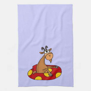 TU- Funny Whatever Floats Your Goat Cartoon Tea Towel