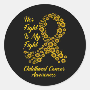 Tu Her Fight Is My Fight Childhood Cancer Awarenes Classic Round Sticker