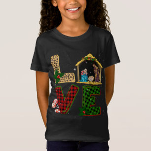 Tu Leopard Plaid Christmas Nativity Costume Christ T-Shirt