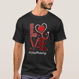 Tu Love Stethoscope Heart School Nurse Valentines  T-Shirt