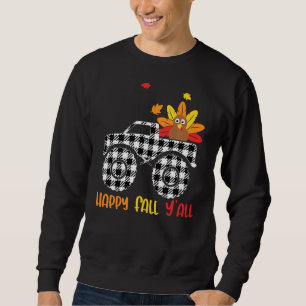 Tu Plaid Monster Truck Thanksgiving Turkey Lover C Sweatshirt