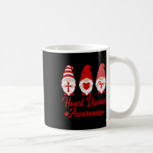Tu Red Ribbon Gnome Heart Disease Awareness Costum Coffee Mug