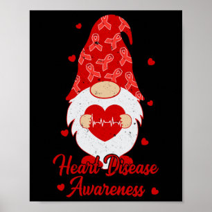 Tu Red Ribbon Gnome Heart Disease Awareness Gift S Poster