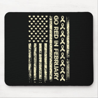 Tu Red Ribbon Heart Disease Awareness Gift America Mouse Mat