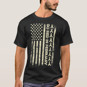 Tu Red Ribbon Heart Disease Awareness Gift America T-Shirt