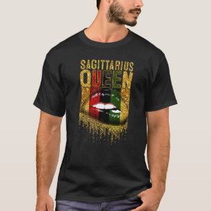 Tu Sagittarius Birthday Lips Costume Black Woman T-Shirt
