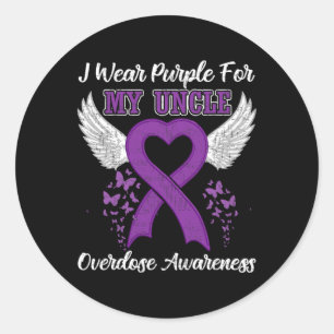 Tu Support Overdose Awareness Month Costume Uncle Classic Round Sticker