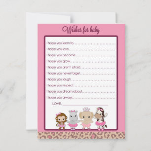 Tu Tu Cute Ballerina Baby Shower Wishes for Baby Advice Card