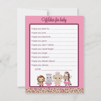 Tu Tu Cute Ballerina Baby Shower Wishes for Baby Advice Card