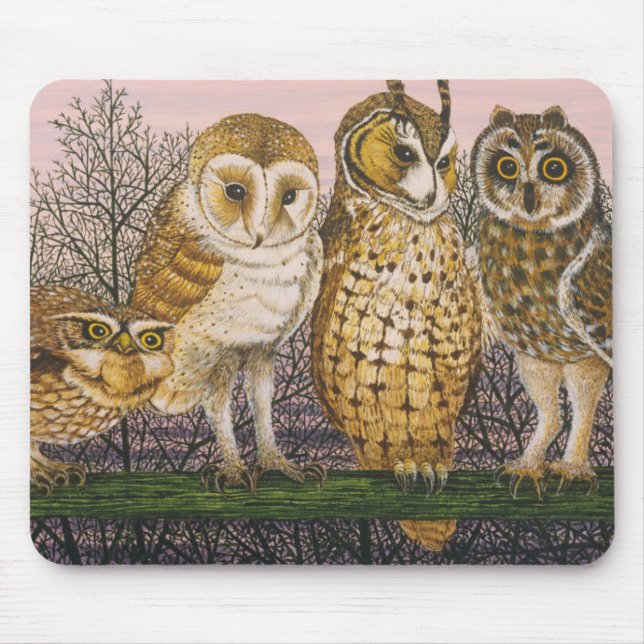 Tu-whit Tu-whooing Mouse Mat (Front)