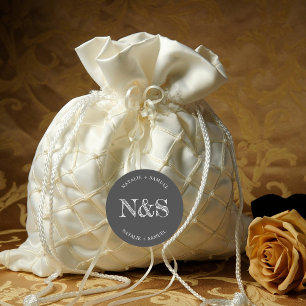 Tuatara Minimalist & Elegant Bold Initials Wedd Classic Round Sticker