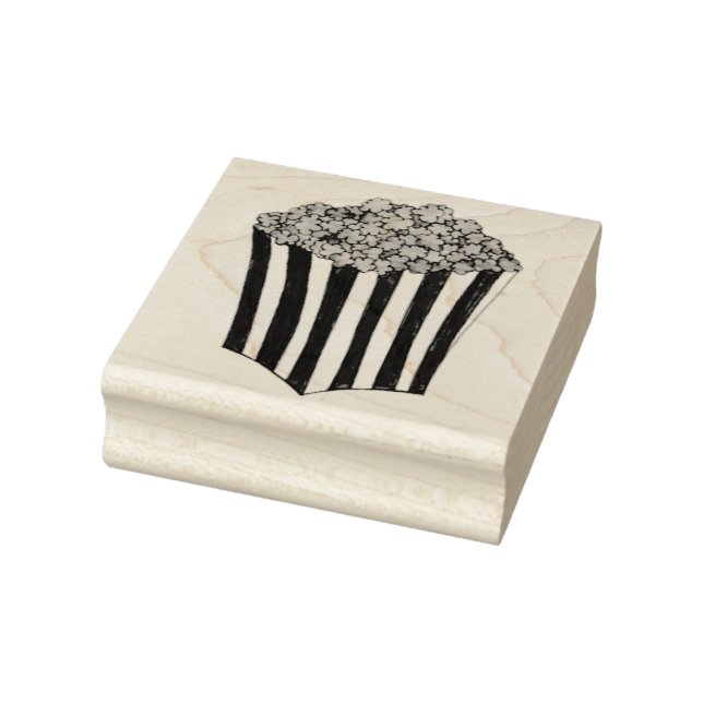 Tub of Popcorn Movie Theatre Carnival Junk Food Rubber Stamp (Stamp)