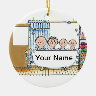 Tub Time 2 Ceramic Tree Decoration