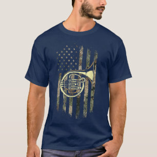 Tuba American Flag Music Band Instrument Lovers  T-Shirt