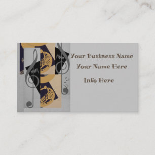 tuba and music notes business card