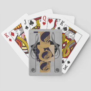 Tuba And Music Notes Playing Cards