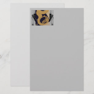 tuba and music notes stationery