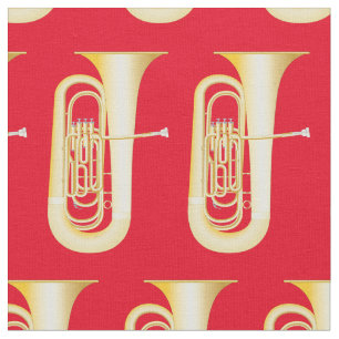 Tuba Band Music Musician Room Decor red Fabric