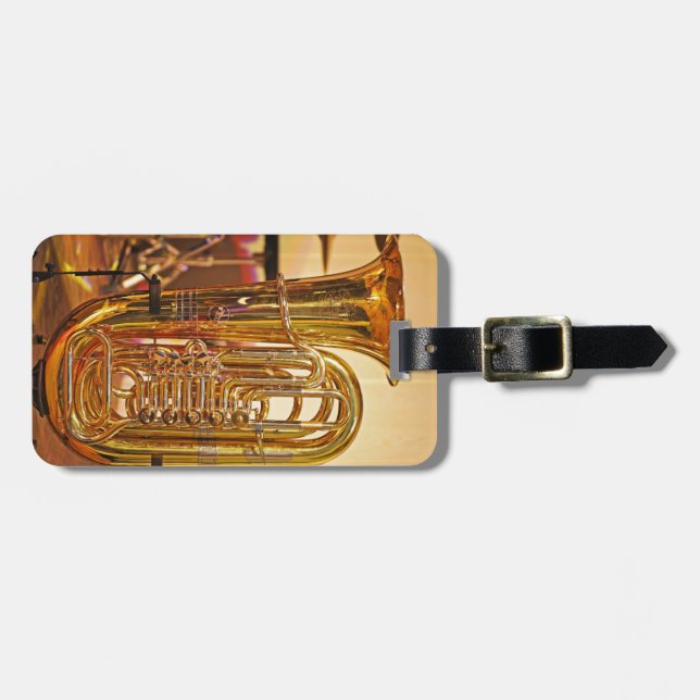Tuba brass instrument luggage tag (Front Horizontal)
