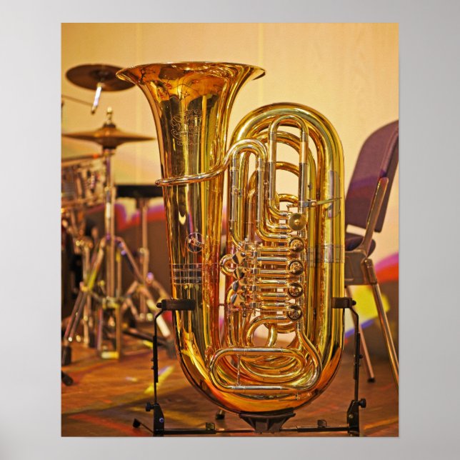 Tuba brass music instrument poster (Front)