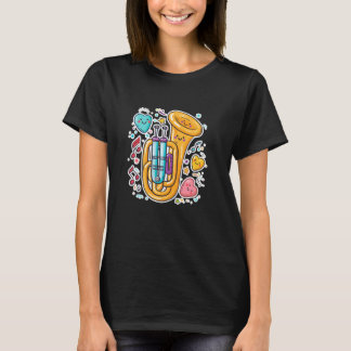 Tuba Cartoon Look Jazz Music T-Shirt