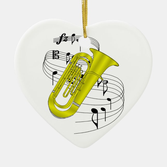 Tuba Ceramic Tree Decoration (Front)
