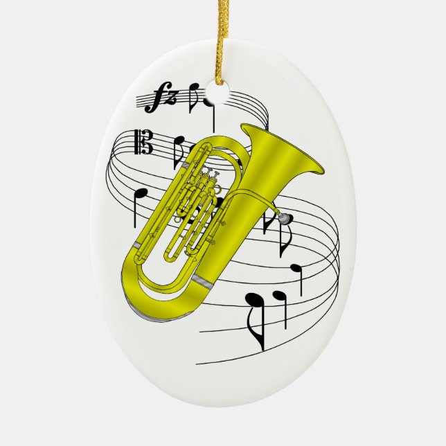 Tuba Ceramic Tree Decoration (Front)