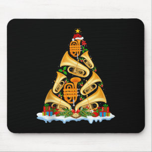 Tuba Christmas Tree Lights Tuba Music Lover Musica Mouse Mat