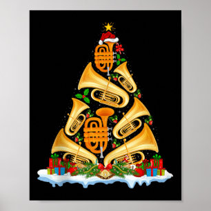 Tuba Christmas Tree Lights Tuba Music Lover Musica Poster