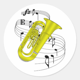 Tuba Classic Round Sticker