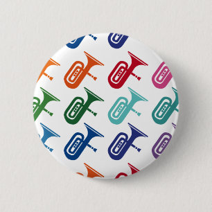 Tuba Colourful Fun Array Music T-Shirt 6 Cm Round Badge