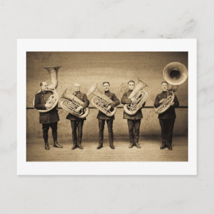 Tuba Cops (Sepia) Vintage Police Postcard
