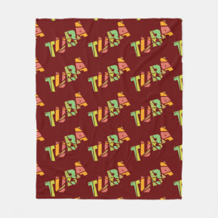 Tuba Cracked Text Fleece Blanket