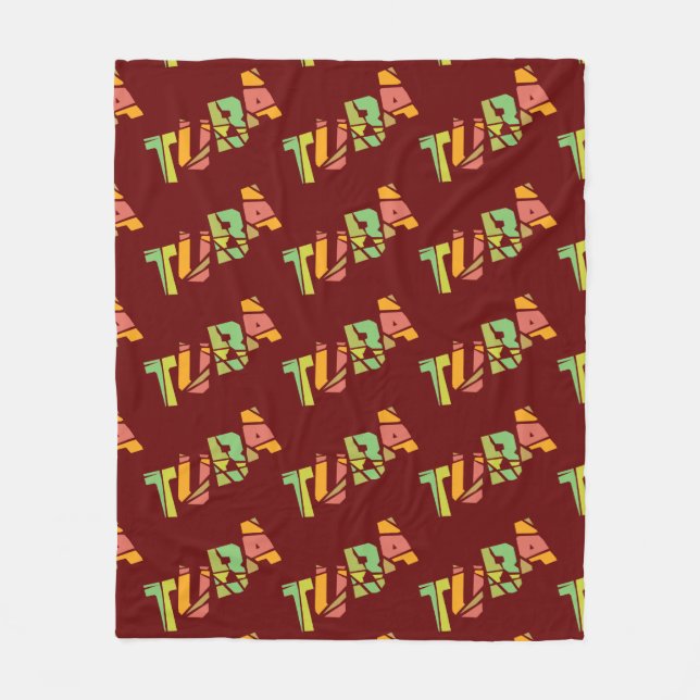 Tuba Cracked Text Fleece Blanket (Front)