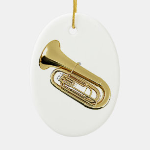 "Tuba" design gifts and products Ceramic Tree Decoration