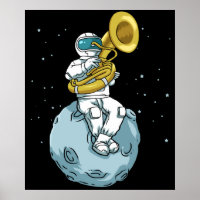 Tuba Gift Astronaut Marching Band Music Sousaphone